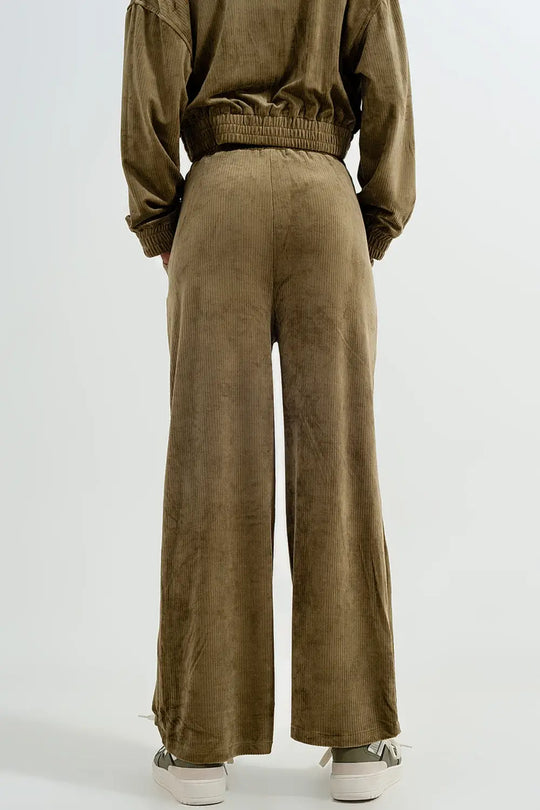 Jogger with drawstring waist in green - Pants