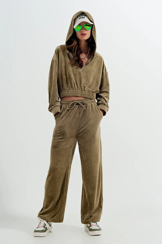 Jogger with drawstring waist in green - Pants