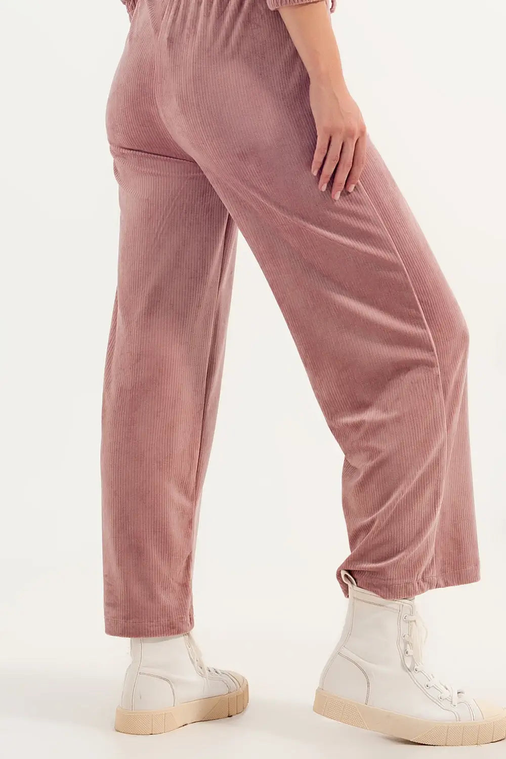 Jogger with drawstring waist in pink - Pants