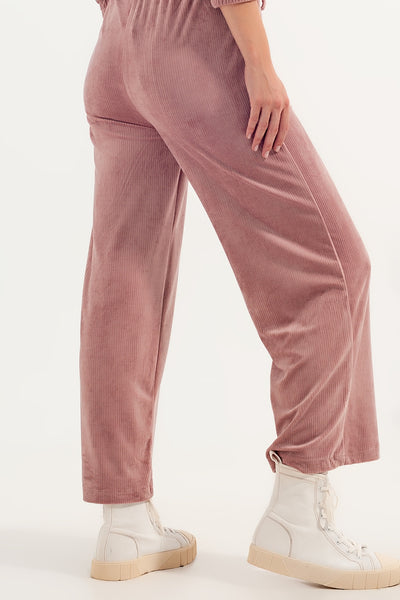 Jogger with drawstring waist in pink