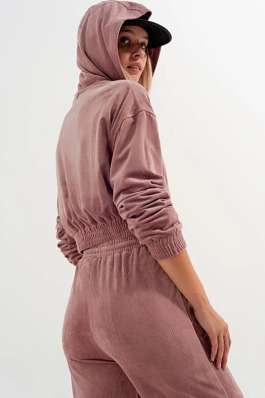 Jogger with drawstring waist in pink - Pants