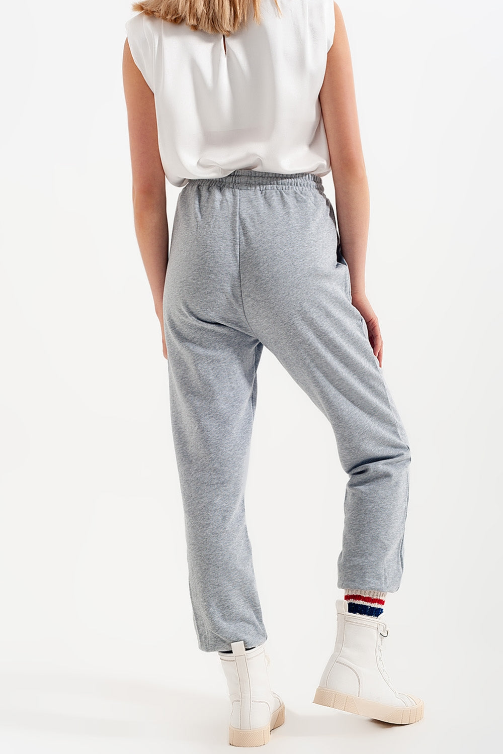 Joggers with elastic waist band in gray