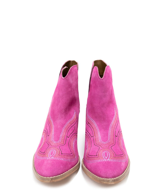 Journee Ankle Boots in Magenta - MELISSA JEAN