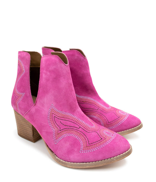 Journee Ankle Boots in Magenta - MELISSA JEAN