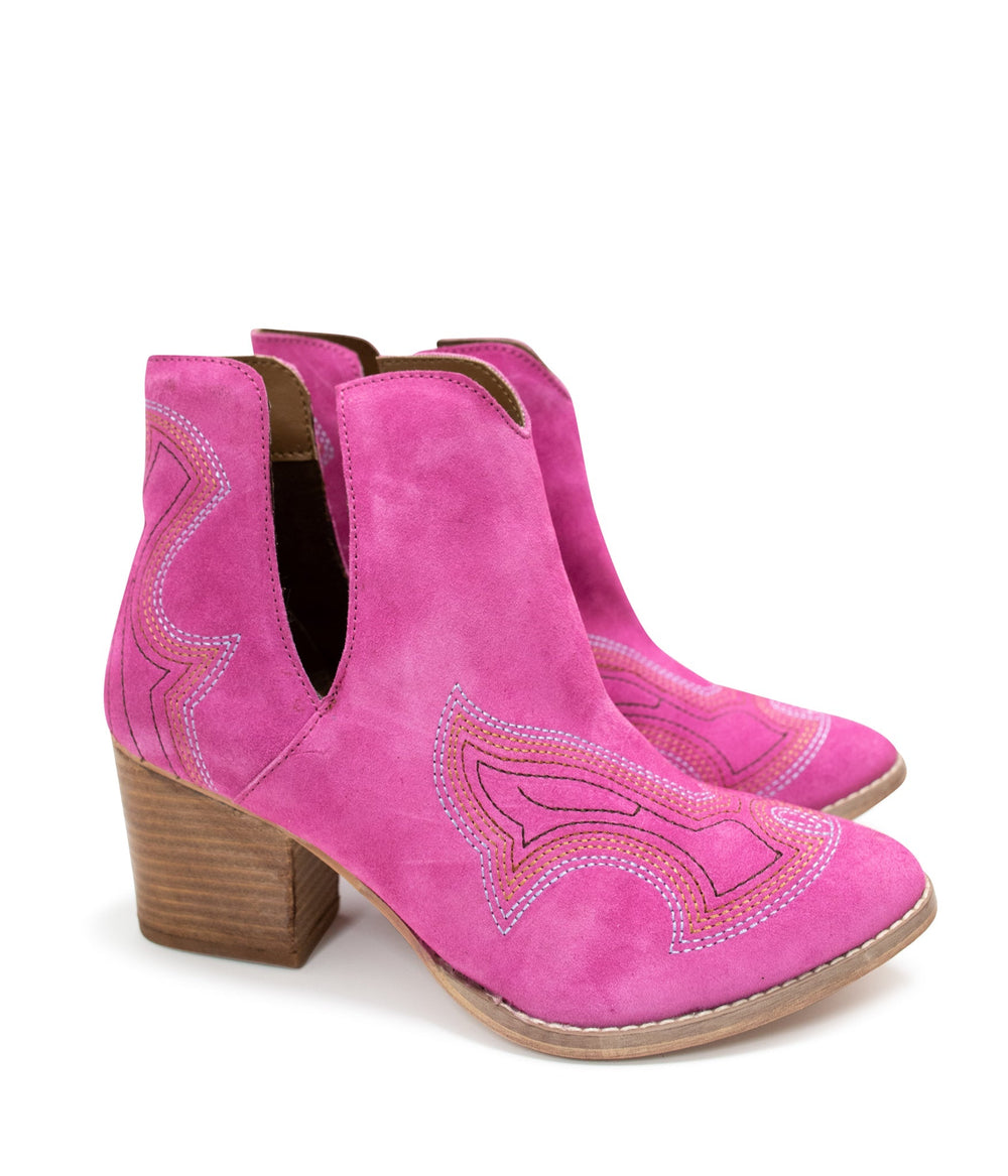Journee Ankle Boots in Magenta - MELISSA JEAN