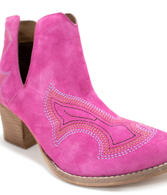 Journee Ankle Boots in Magenta - MELISSA JEAN
