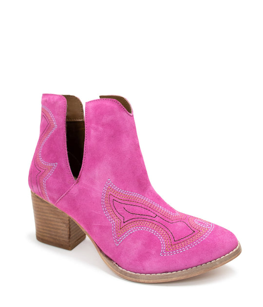 Journee Ankle Boots in Magenta - MELISSA JEAN