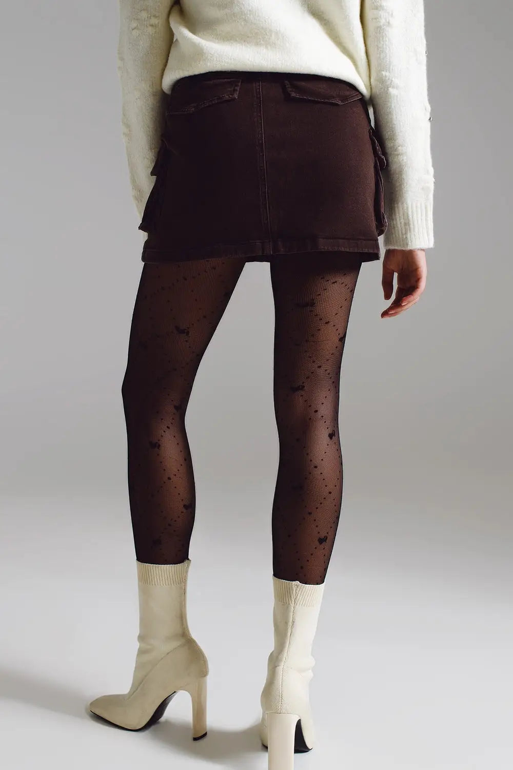 Jupe Cargo Mini en Marron Foncé - Jupes