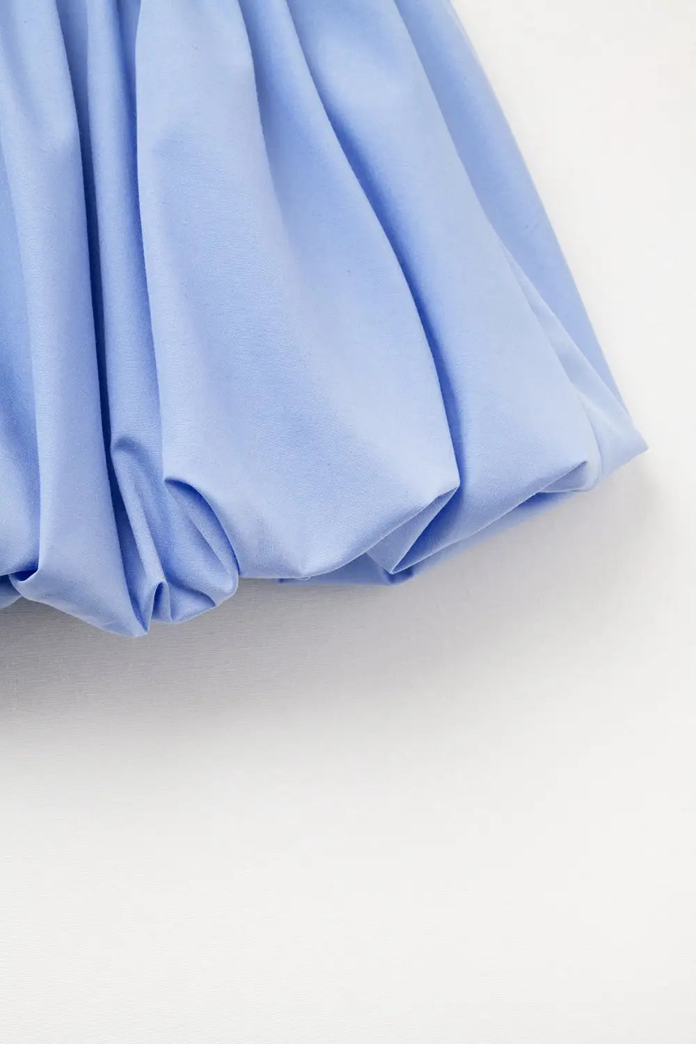 jupe courte ballon en popeline bleue - Jupes