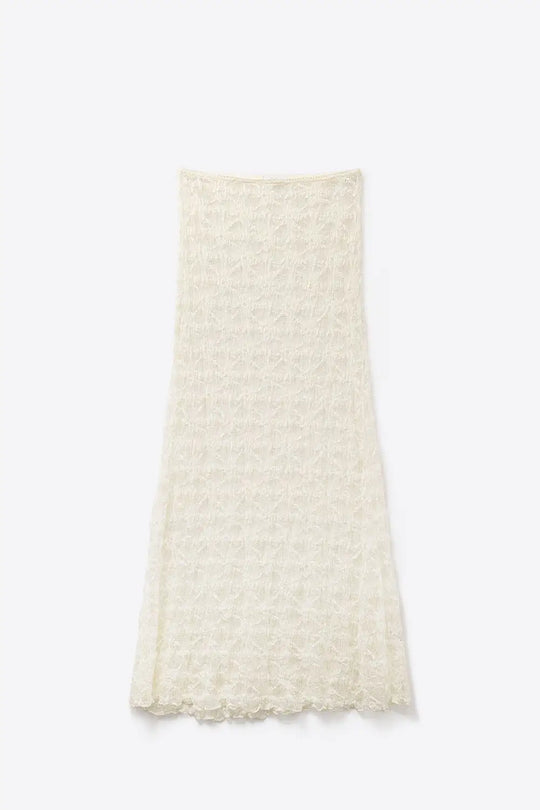 Q2 Jupe longue blanche transparente de style bohème