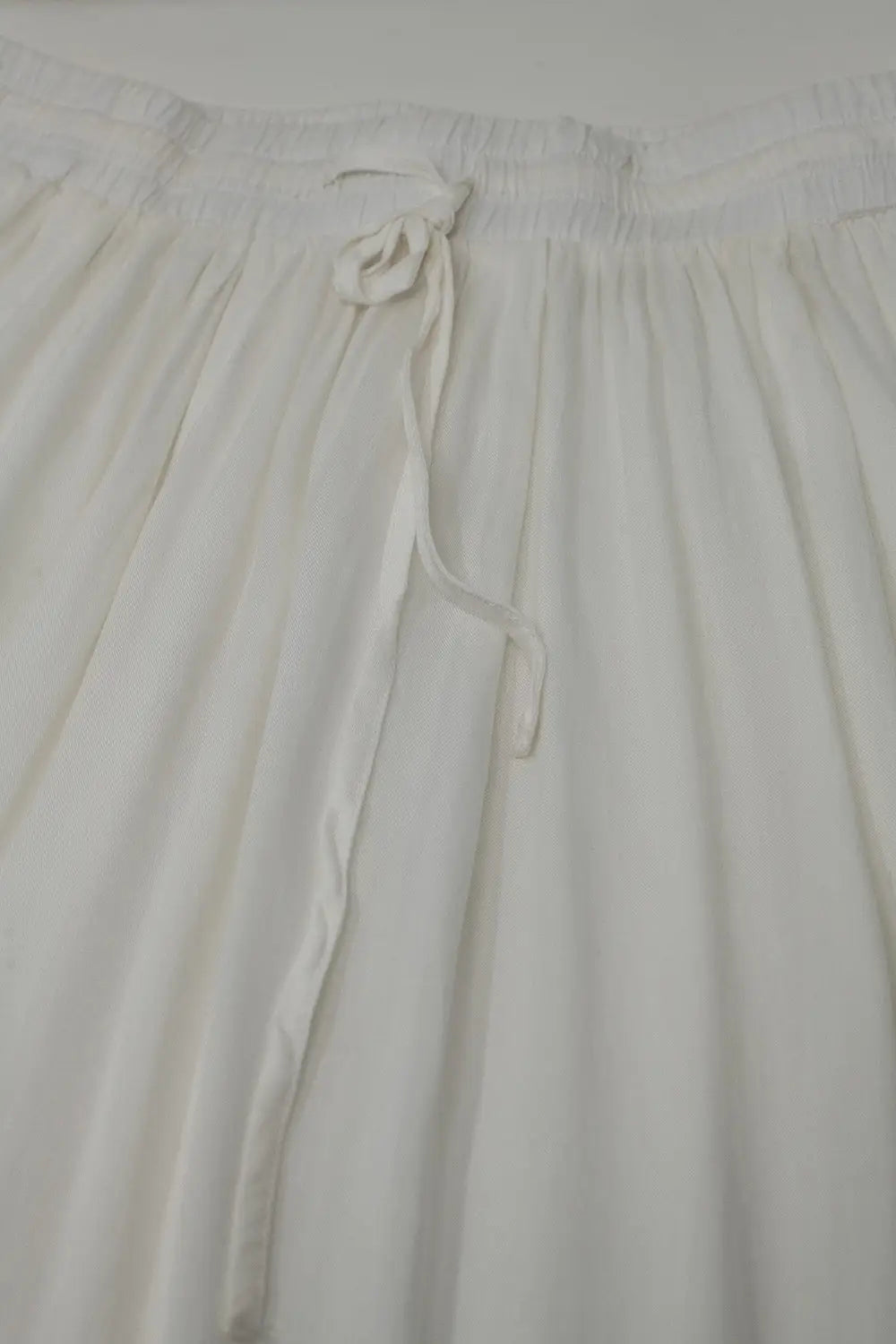 Jupe longue en tissu fluide blanc avec taille élastique - Jupes