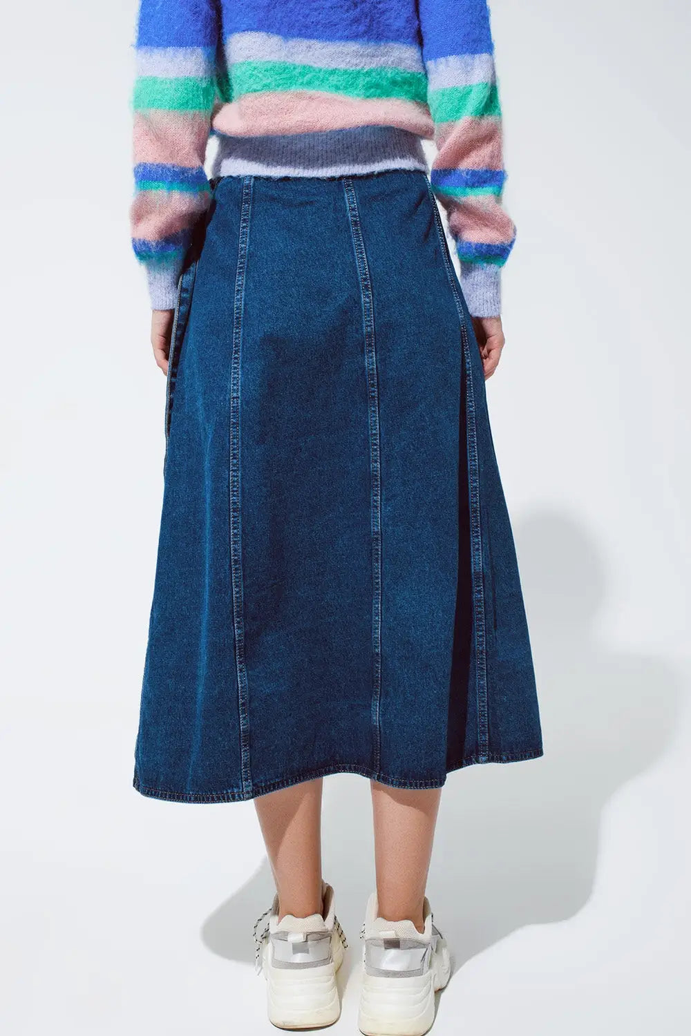 Jupe longue portefeuille en jean avec détail de poche - Jupes