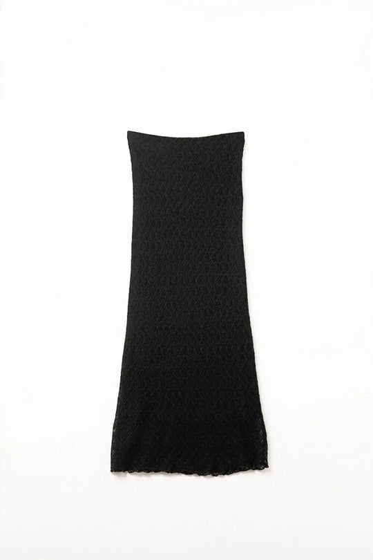 Q2 Jupe midi doublée en tricot noire