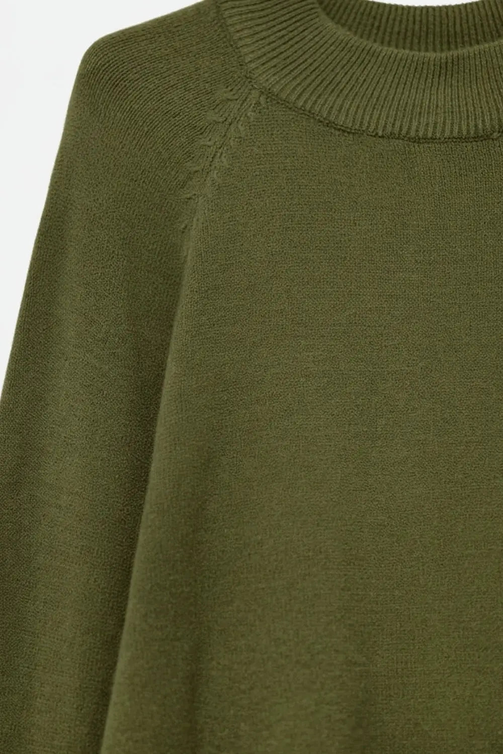 kaki Pull en maille à manches ballon - One Size / vert
