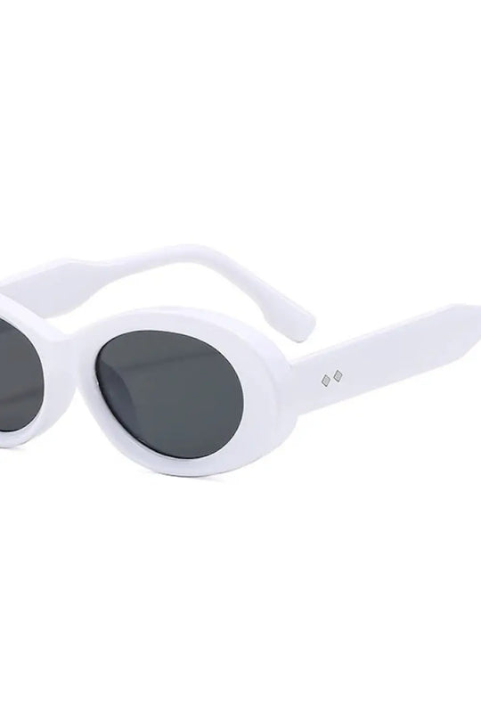 Kate Oval Retro Sunglasses - White - Sunglasses