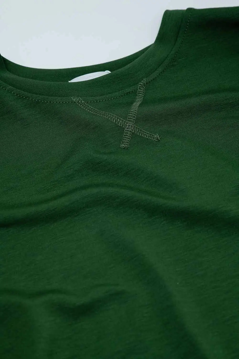 khaki sweatshirt with long sleeves and rounded collar - One Size / Green - Sweaters