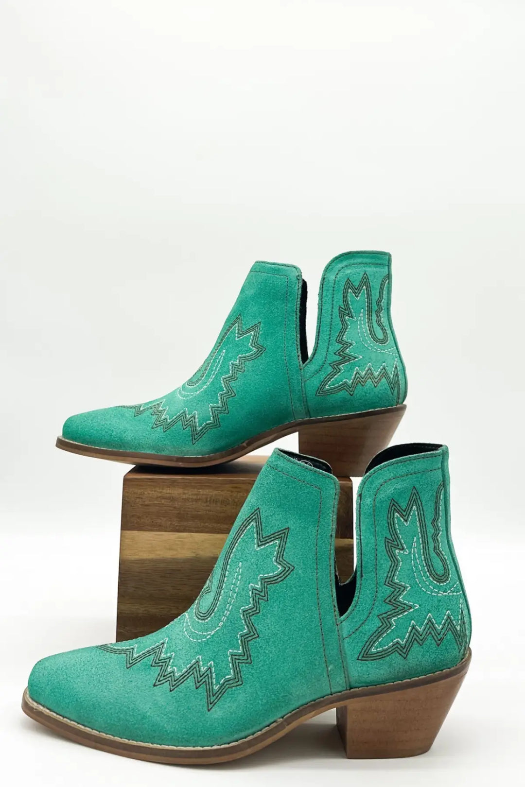 Kickin’ Booties in Turquoise Suede - 110 Fashion Boots