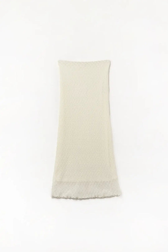 Q2 Knitted Lined Midi Skirt in Beige