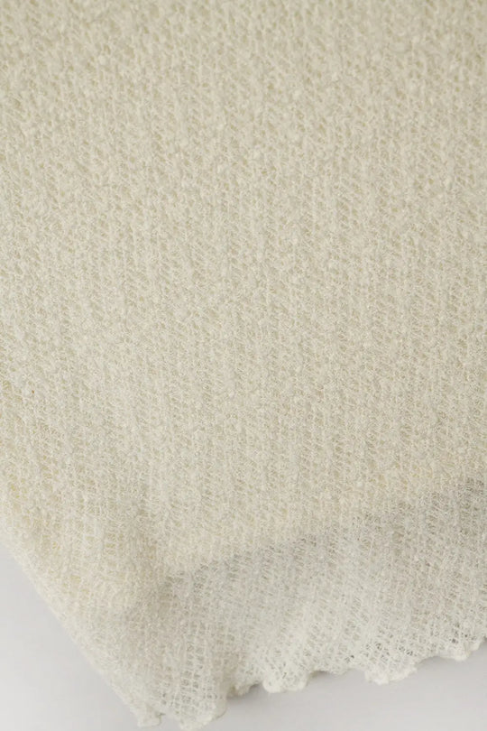 Knitted Lined Midi Skirt in Beige - Skirts