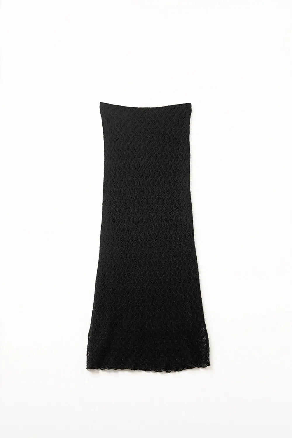 Q2 Knitted Lined Midi Skirt in Black