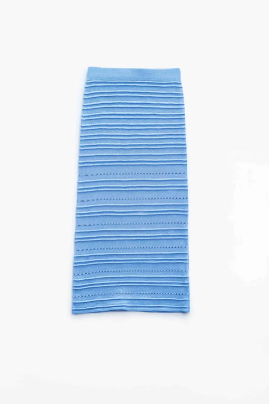 Knitted Midi pencil Skirt in light blue - One Size / Blue - Skirts