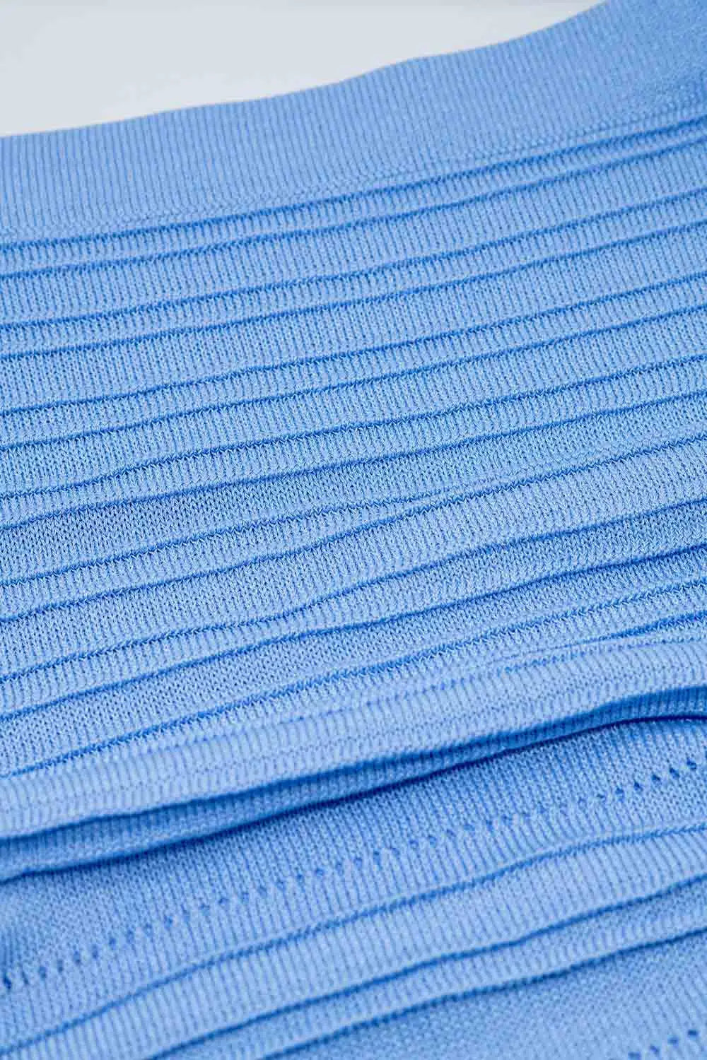 Knitted Midi pencil Skirt in light blue - One Size / Blue - Skirts