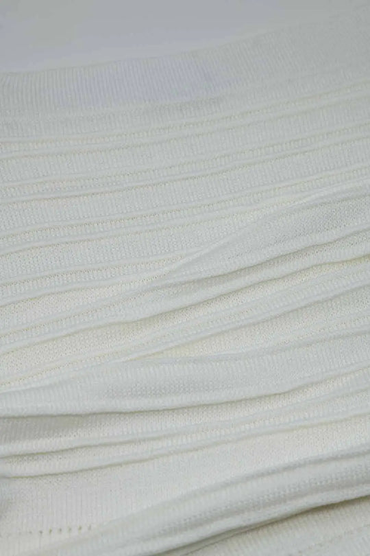 Knitted Midi Skirt in White - One Size / White - Skirts