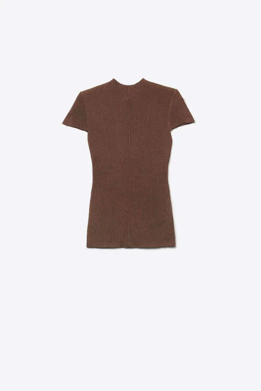 Knitted Rib Featherweight Tuckable sweater in Brown - Sweaters