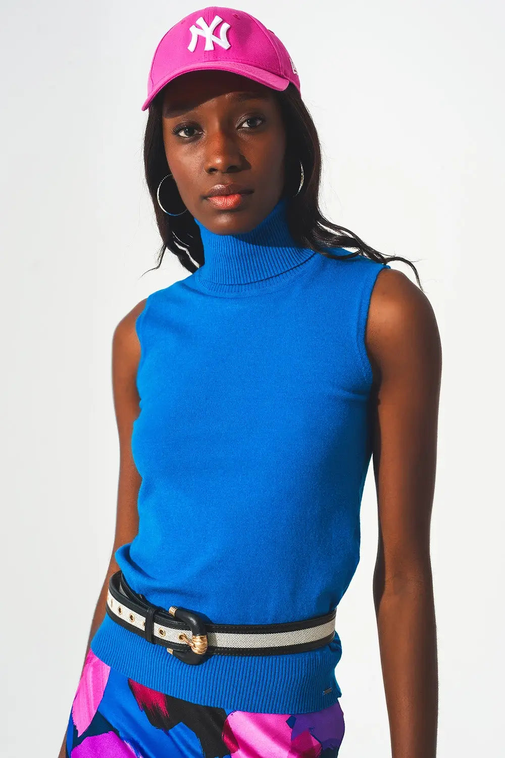 Knitted tank jumper in blue - Sweaters