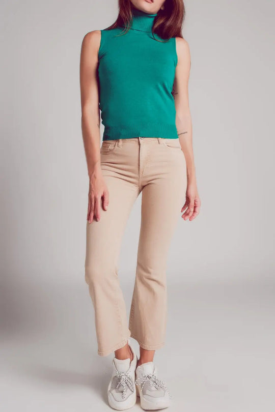 Knitted tank jumper in green - Sweaters