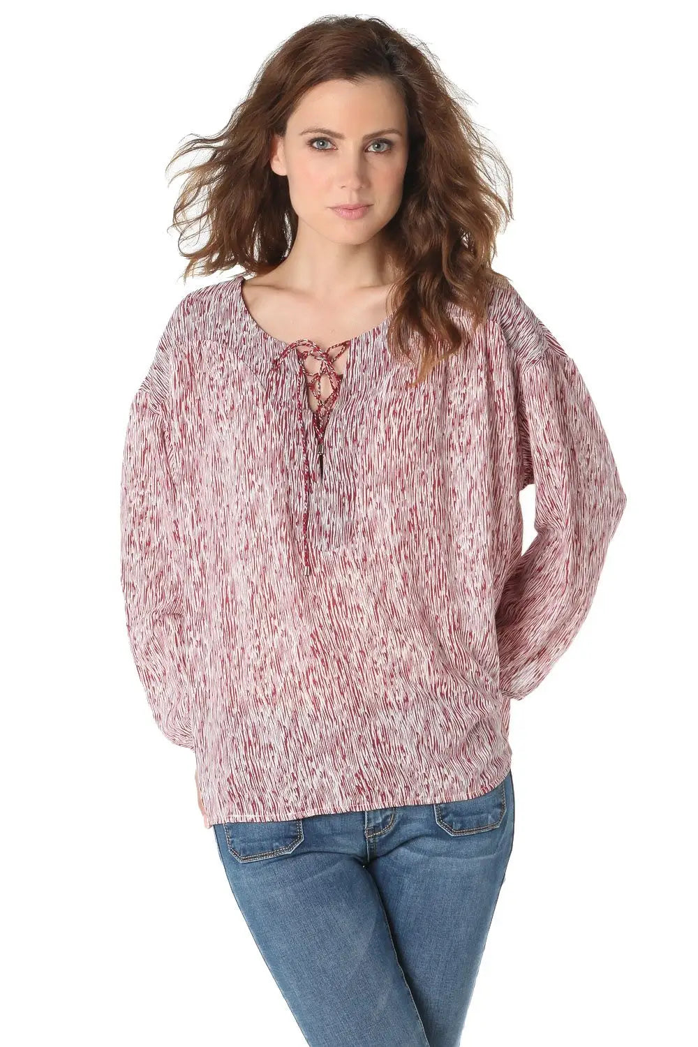 Lace up shirt with fleck - Shirts