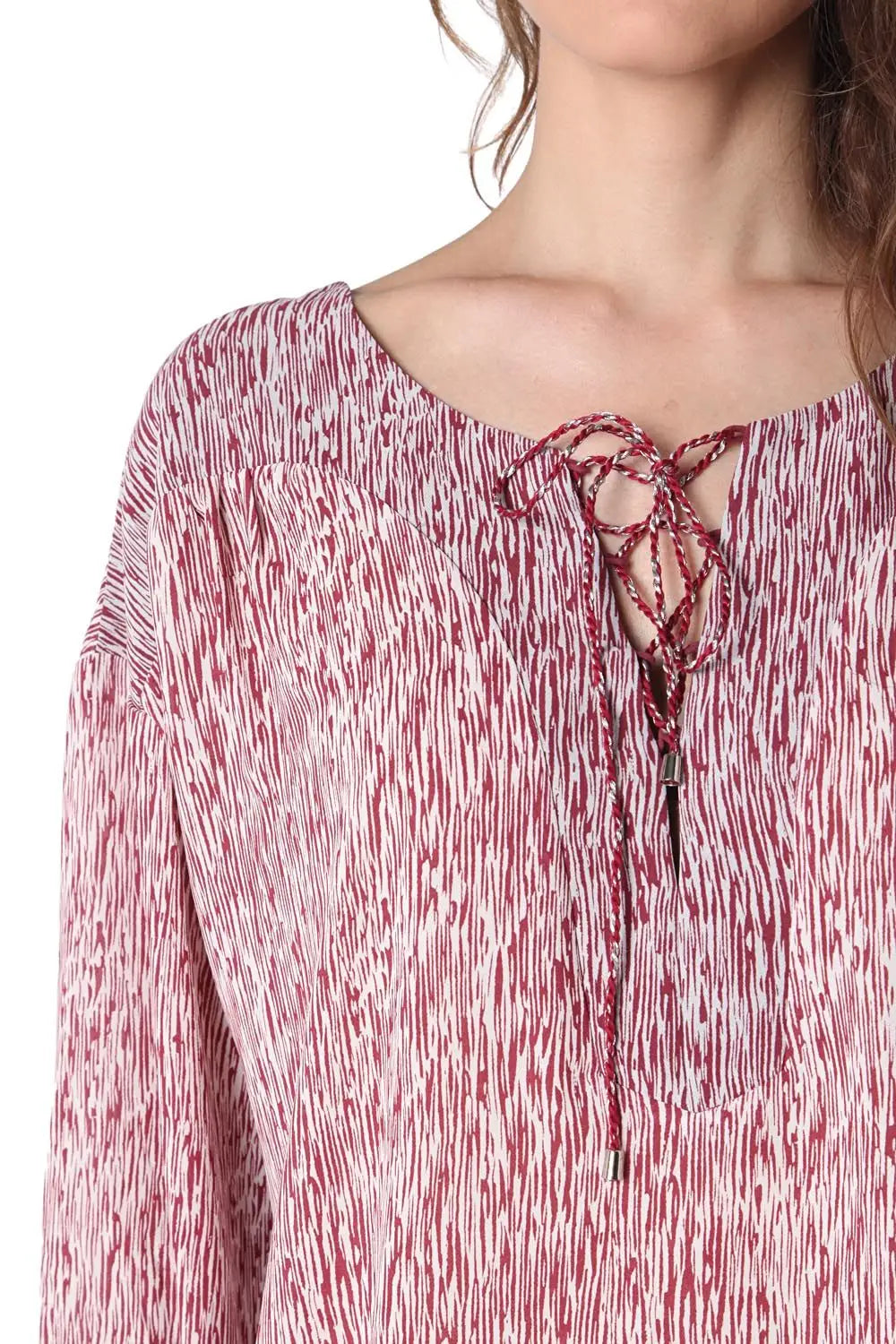 Lace up shirt with fleck - Shirts