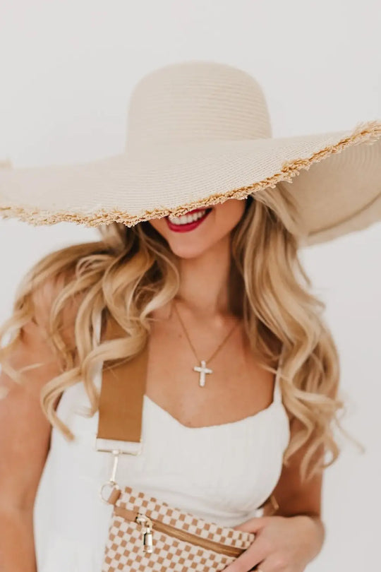 Lake Shore Drive Wide Fringe Sun Hat - Hat