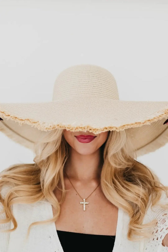 Lake Shore Drive Wide Fringe Sun Hat - Hat
