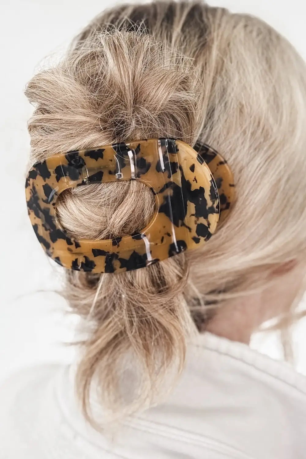 Large Flat Round Hair Clip - Leopard - Hair Clip