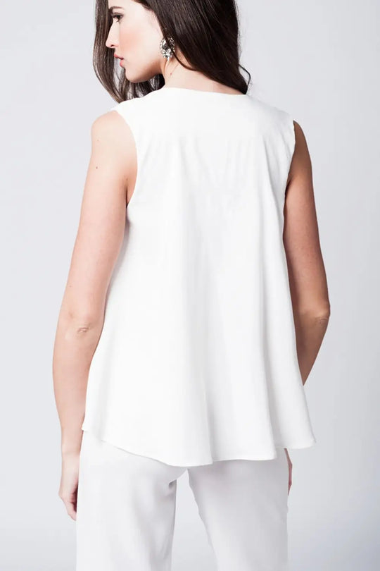 Layered white midi jumpsuit - Dresses