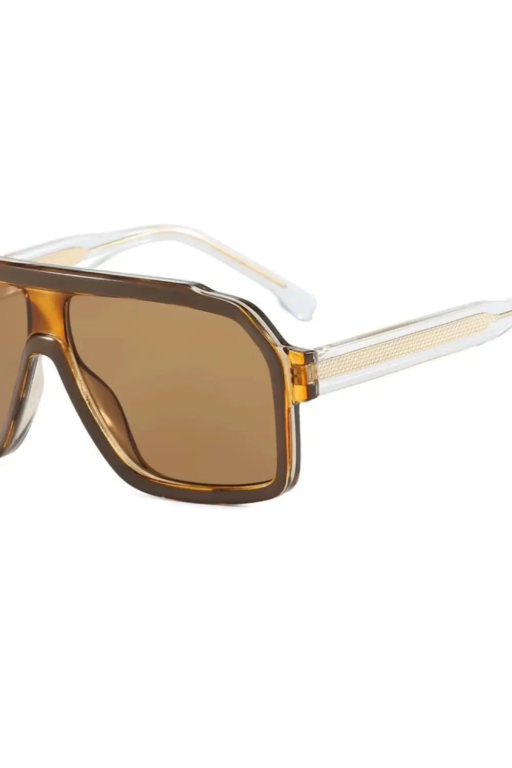 Leah Retro Oversized Aviator Sunglasses - Taupe/Taupe Lens - Sunglasses