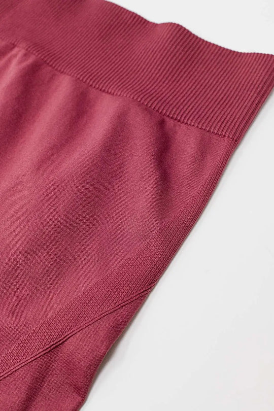 Leggings taille haute côtelés sans couture Old Pink - Pantalons