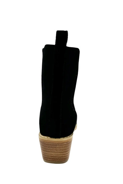 Leonor Suede Ankle Boot in Black - 100 Western Boots