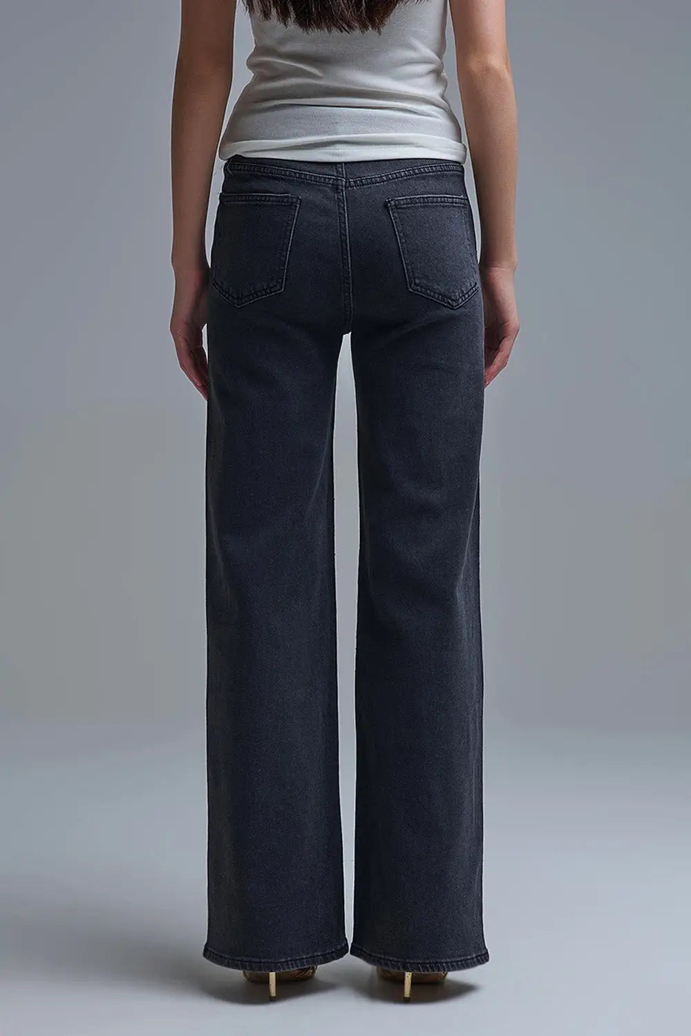 Leopard Print Black Straight-Leg Jeans with strass detail - Jeans