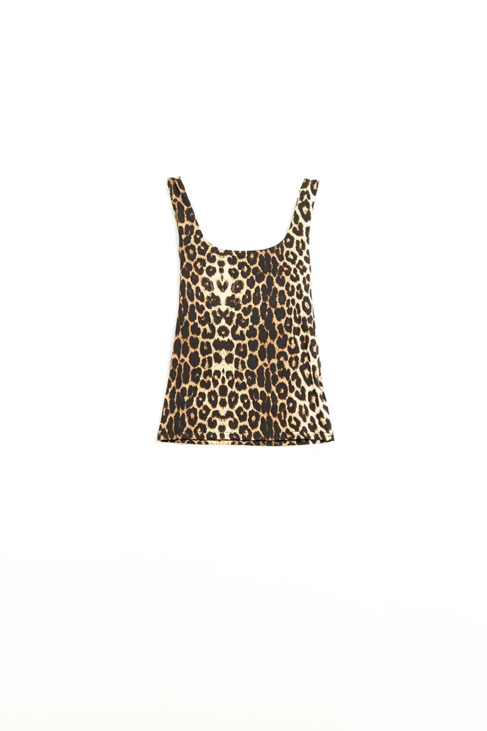 Leopard Print Spandex Strappy Top - Tops