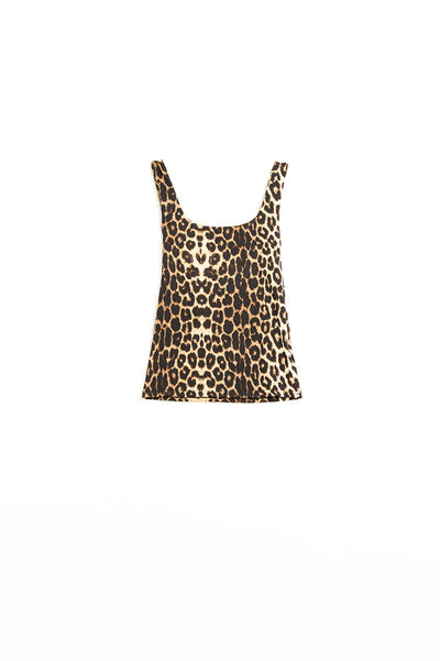 Leopard Print Spandex Strappy Top