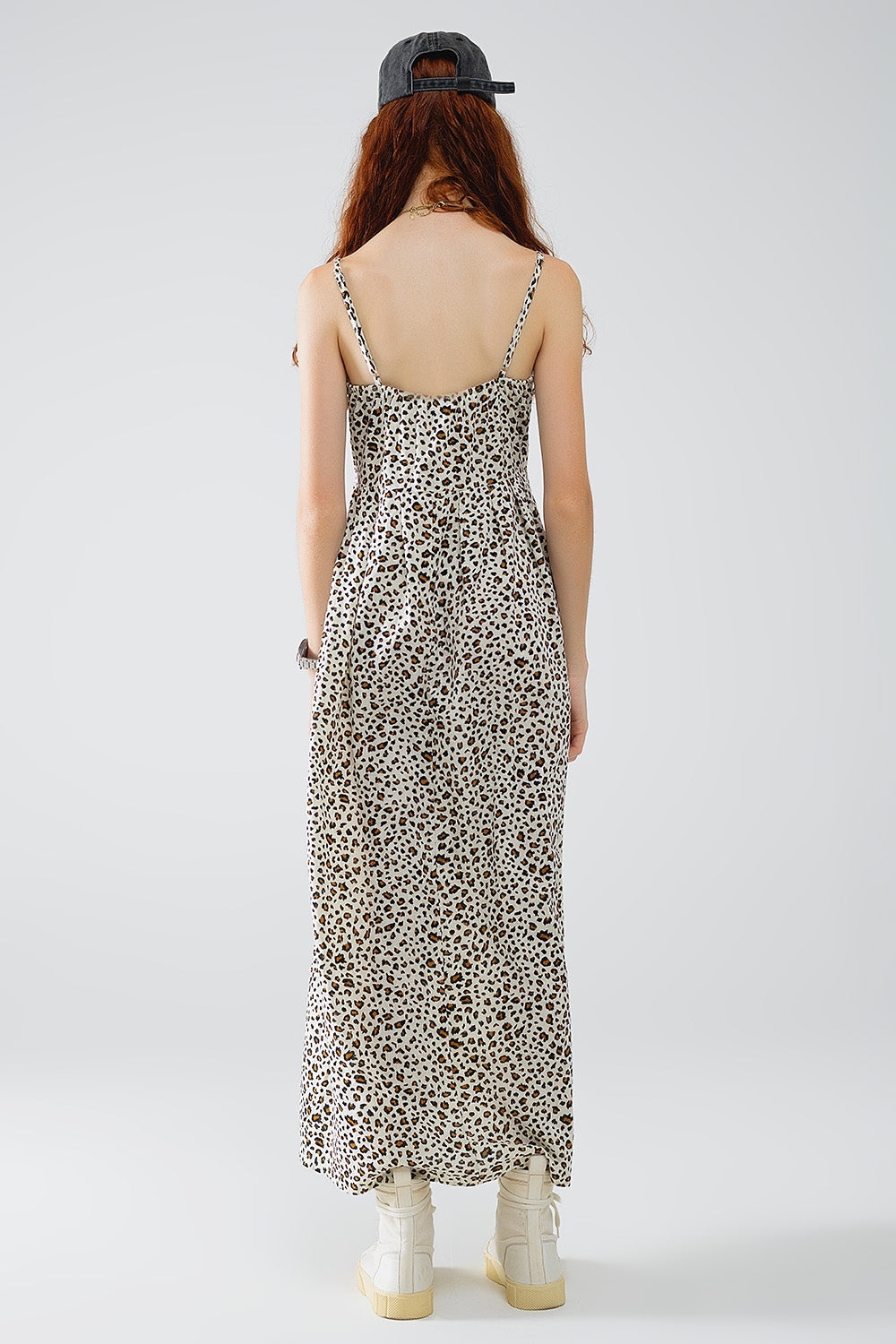 Leopard Print maxi Dress With Knot Detail