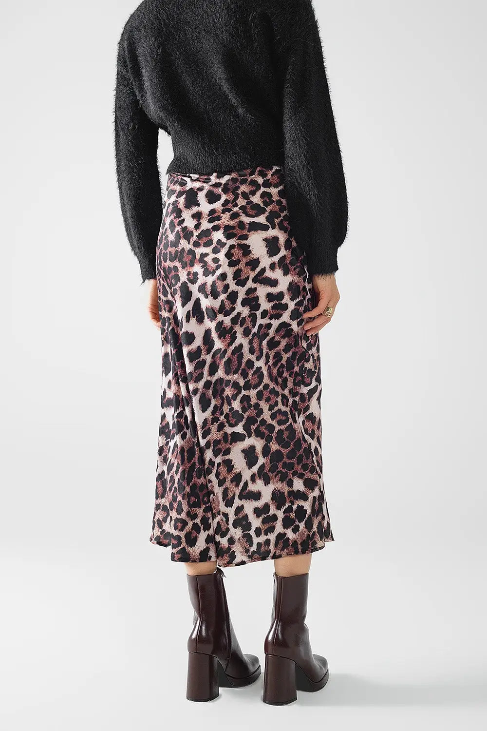 Leopard print mid-rise Flared midi skirt - Skirts