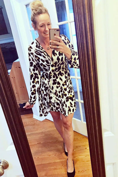 Twisted Leopard Print Dress - Melissa Jean Boutique