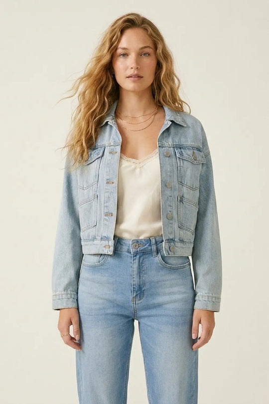 Light Blue Denim mom style Fit Jeans in ankle Length - Jeans