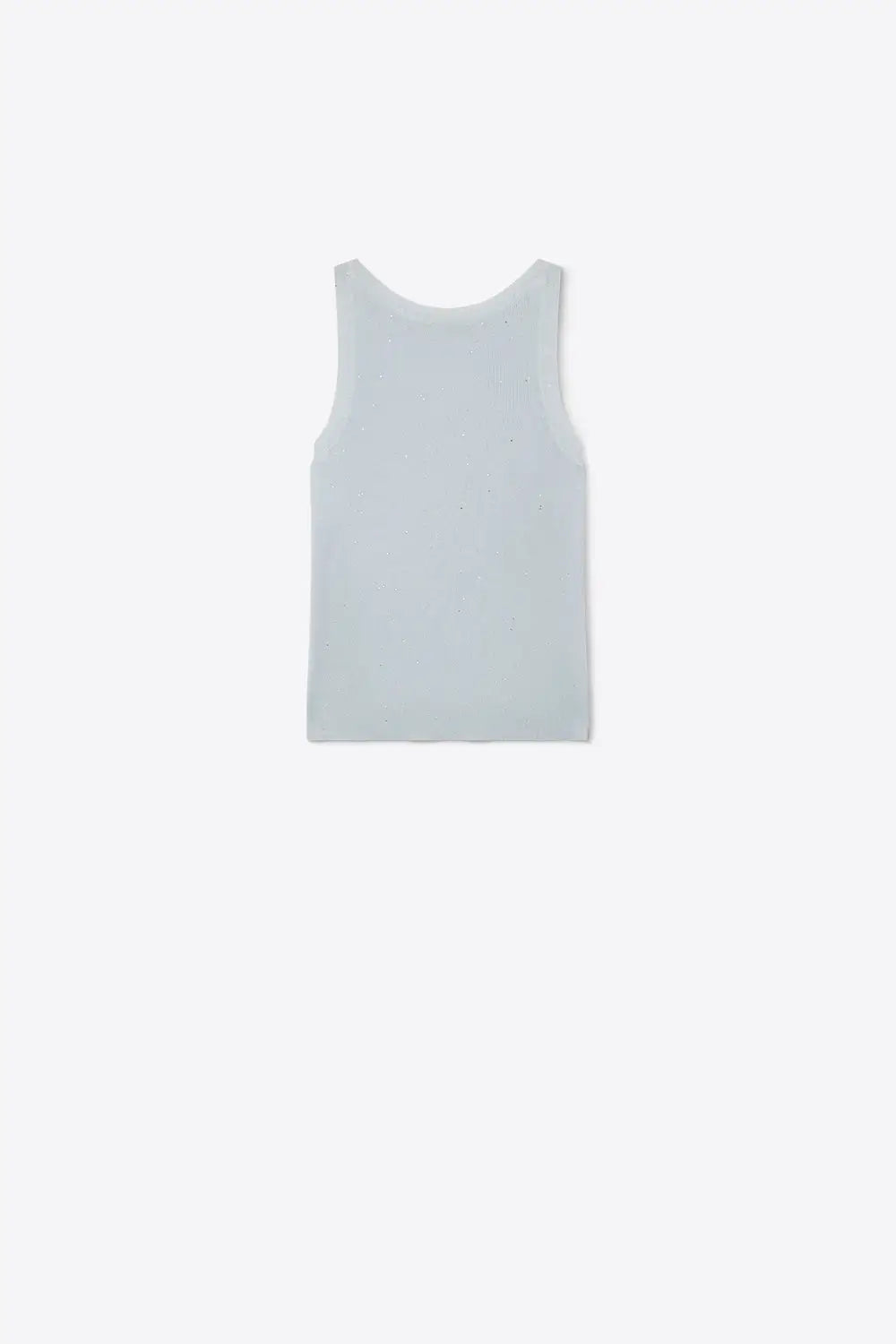 Q2 Light Blue fine Knit Shiny Glitter Top