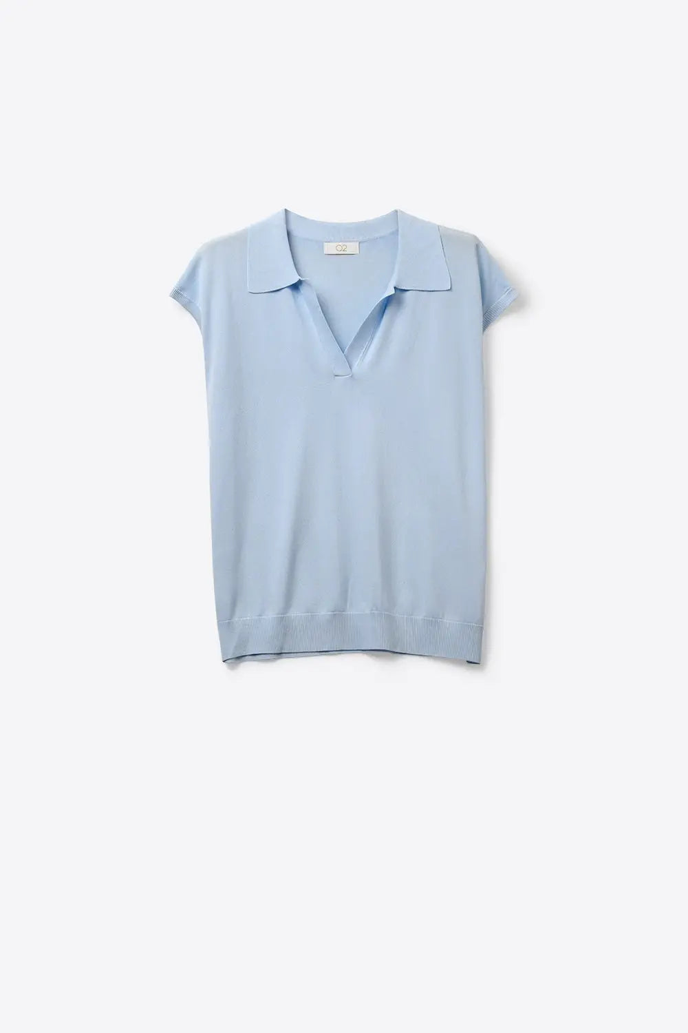 Q2 Light Blue lighweight Knit Sleeveless Polo