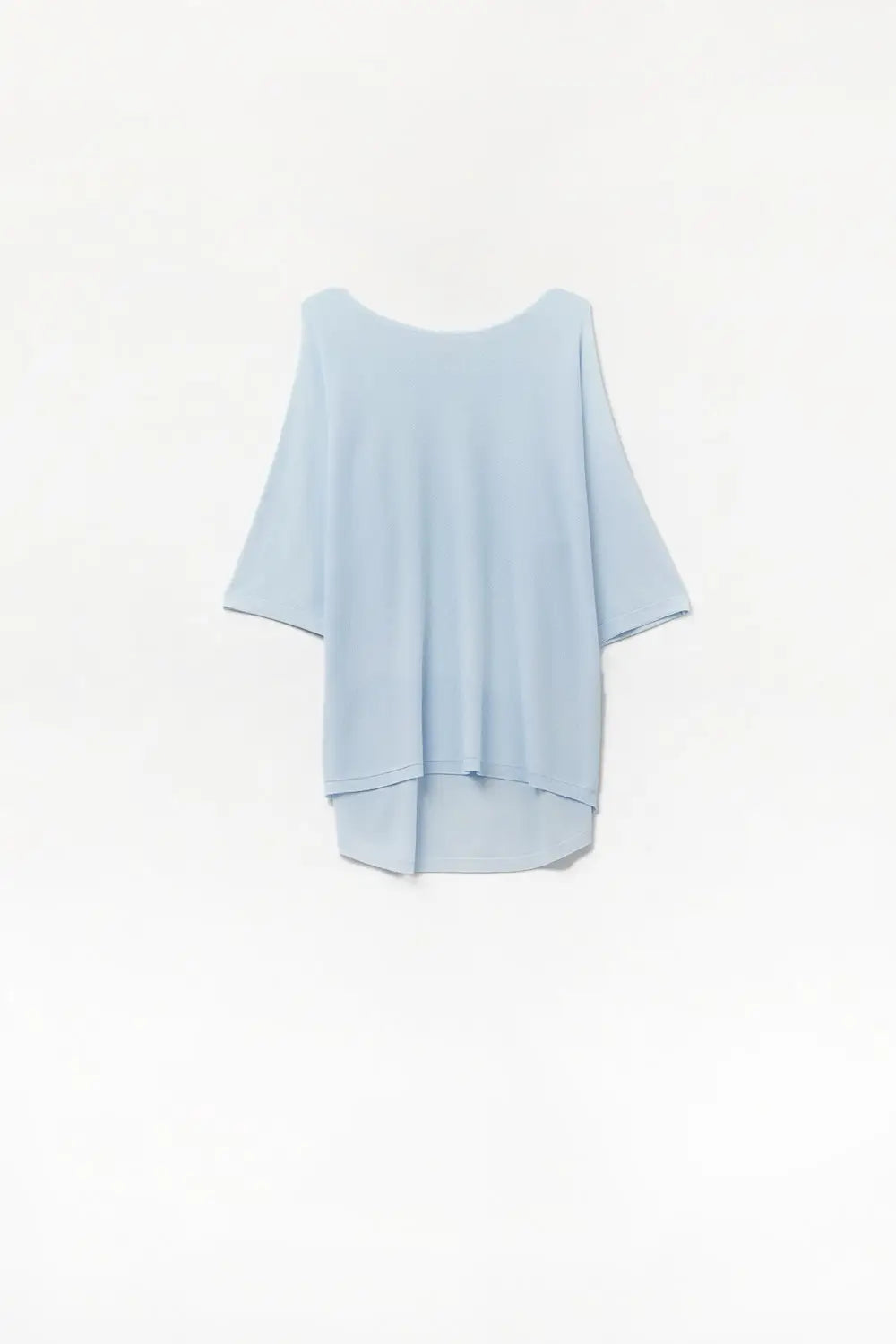 Light Blue Oversized sweater with Elbow-Length Sleeves - One Size / Blue - Sweaters