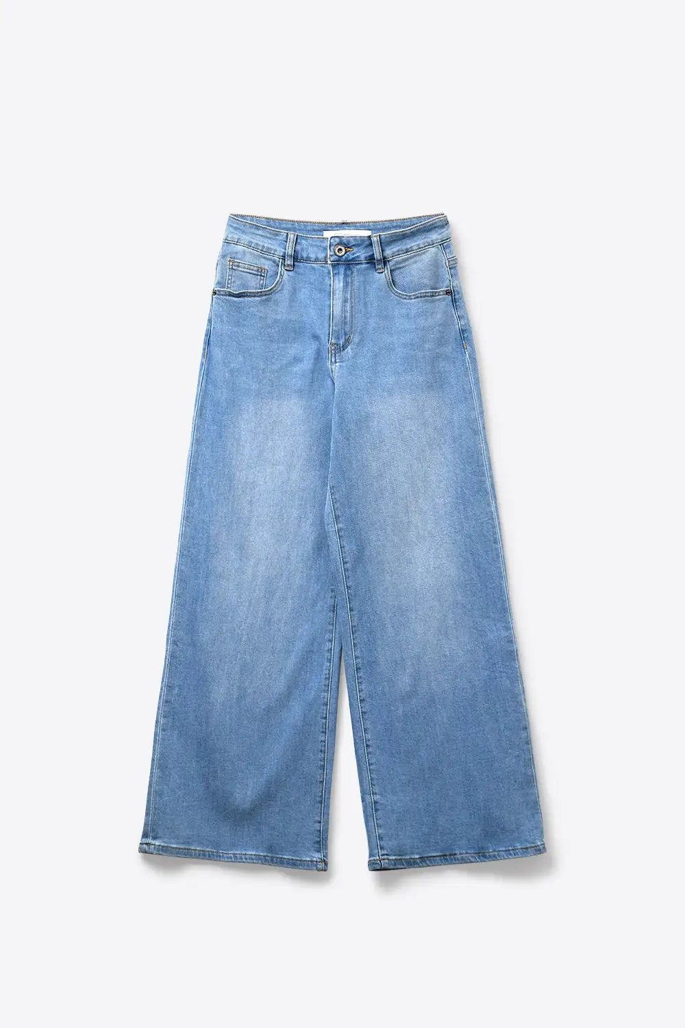 Light Blue Wide-Leg Denim Jeans in ankle lengh - Jeans